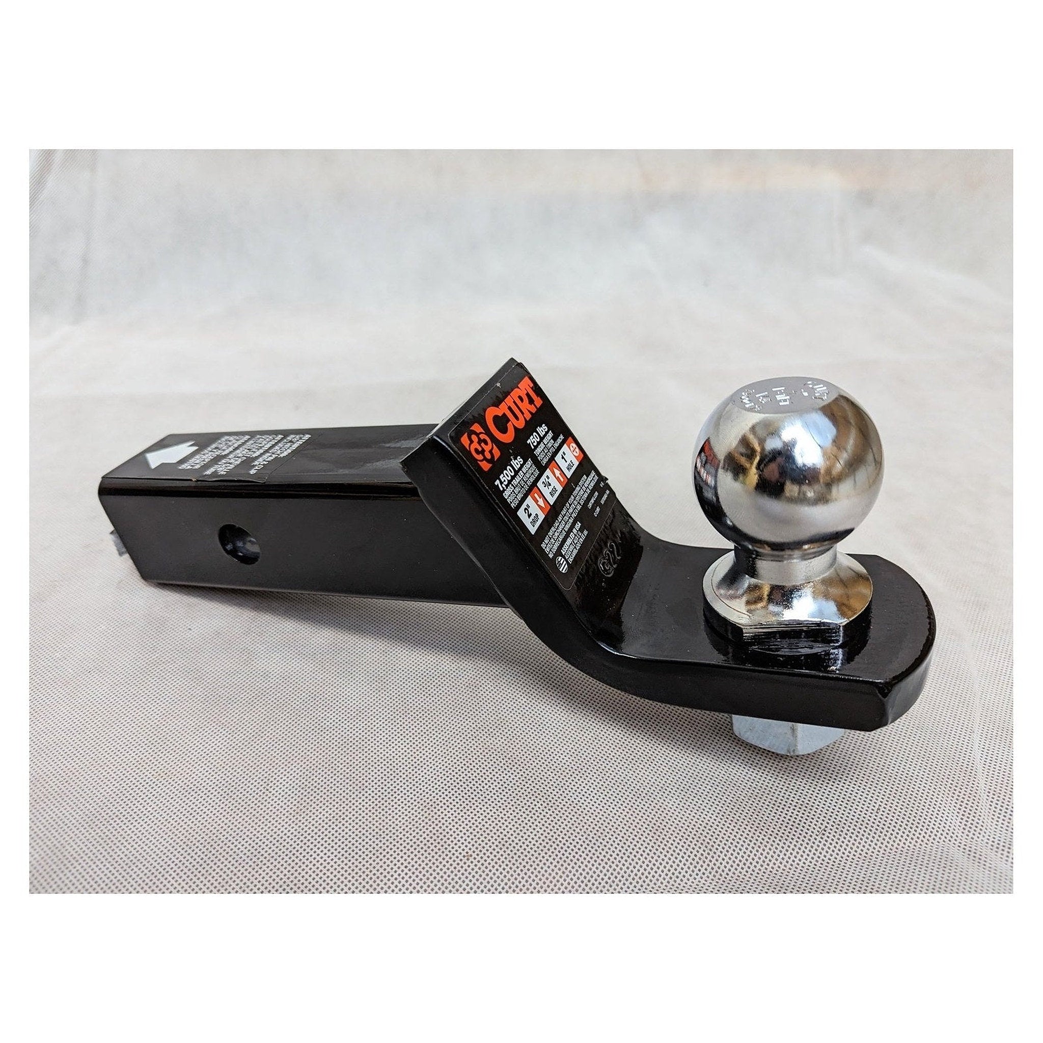 CURT 45036 Trailer Hitch Mount with 2-Inch Ball & Pin, Fits 2-in Receiver, 7,500 lbs, 2" Drop