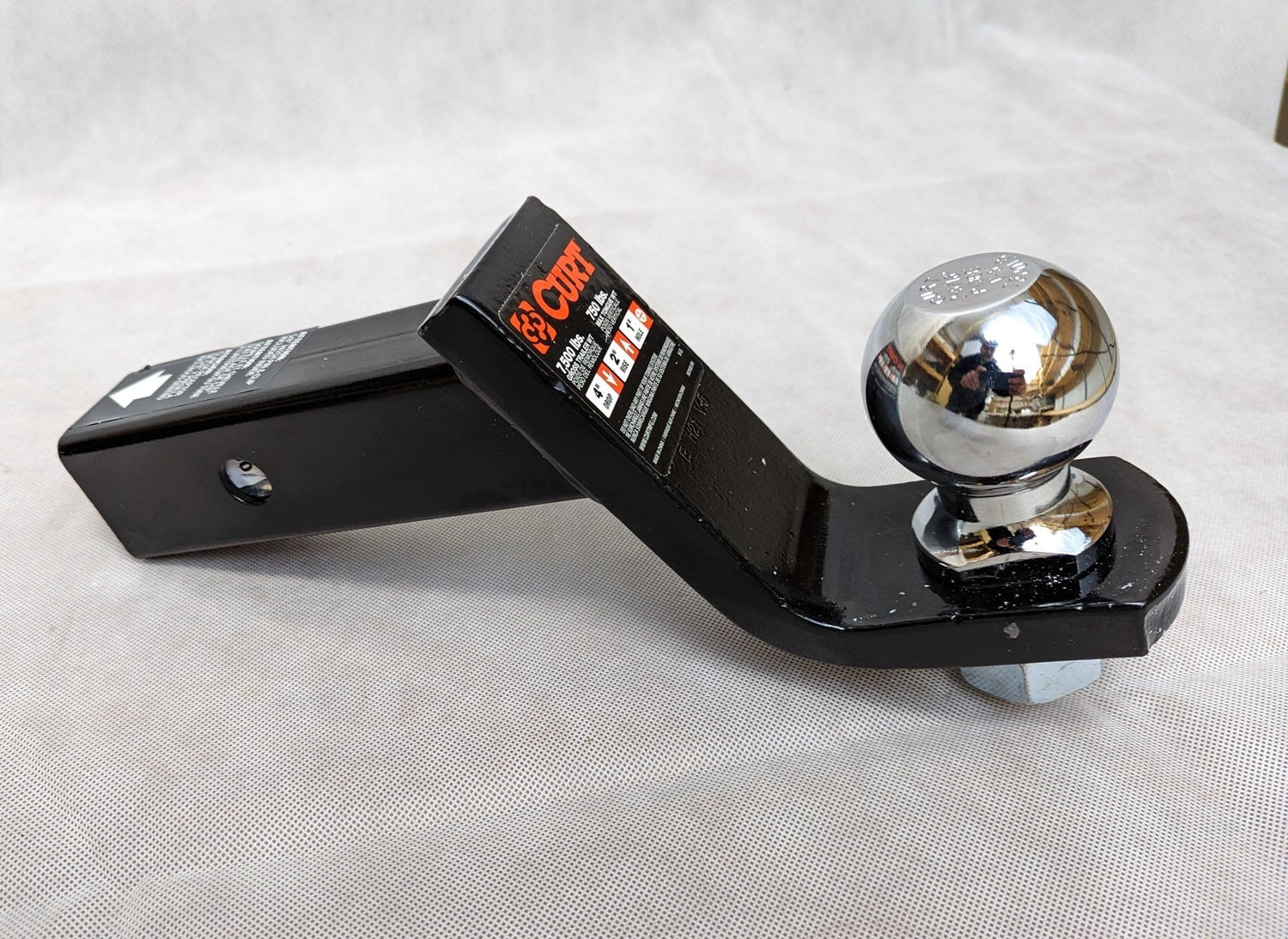 CURT 45042 Trailer Hitch Mount with 2-5/16-Inch Ball & Pin, Fits 2-Inch Receiver, 7,500 lbs, 4-Inch Drop , Black - 7,500 lbs 