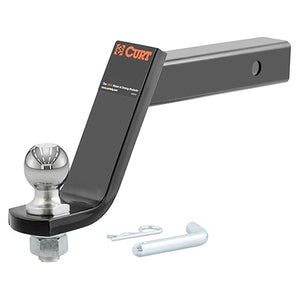 Curt 45064 Lifted Truck Trailer Hitch Mount with 2-Inch Ball & Pin, Fits 2-in Receiver, 7,500 lbs, 6-Inch Drop, Black - 7,500