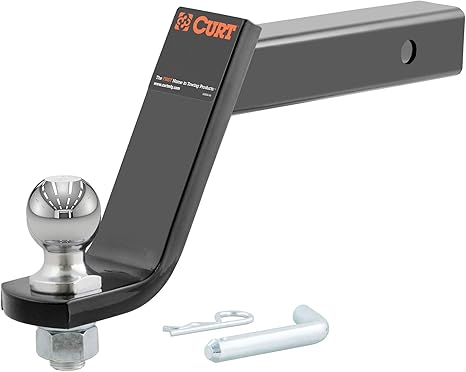 Curt 45064 Lifted Truck Trailer Hitch Mount with 2-Inch Ball & Pin, Fits 2-in Receiver, 7,500 lbs, 6-Inch Drop, Black