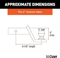 CURT 45154 Mount 2" Ball & Pin, 2" Receiver, 7,500 lbs, 4"Drop - 7,500 lbs - component detail | AAA Trailer
