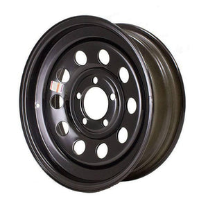 Dexstar 15" x 5" Trailer Wheel – 5 Lug on 4.5" Bolt Pattern Black Mod Steel Rim (3.19" Bore, 0 Offset) - 2200 lb - close-up v