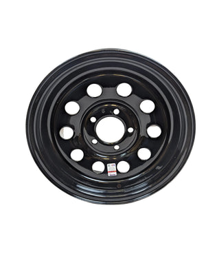 Dexstar 15" x 5" Trailer Wheel – 5 Lug on 4.5" Bolt Pattern Black Mod Steel Rim (3.19" Bore, 0 Offset) - 2200 lb - full produ