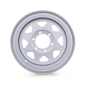 Dexstar 16x6 Steel Spoke Trailer Wheel 8x6.5 White Coated - 16x6 - full product view | AAA Trailer