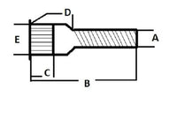 Dexter 007-150-00 Wheel Stud – 1/2"-20 Press-In Trailer Axle Stud (Grade 8, Zinc) - detail view | AAA Trailer