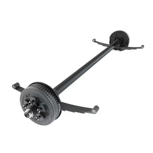 Dexter Axle, 3,500 LB Capacity, 5 on 4.5" Bolt Pattern, Electric Brake, Straight Spindle, E-Z Lube Lubrication, 95'' Hub Face, 80'' Spring Center, Double Eye Springs Pre-Mounted