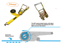 Doleco USA Automatic Self-Tension 2"x27' Ratchet Strap w/Wire Hooks, with AST Buckle 23472227 - detail view | AAA Trailer