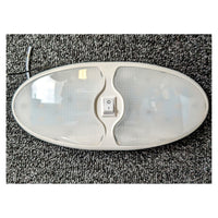 12V Dual LED Interior Light with Switch - White Finish - full product view | AAA Trailer