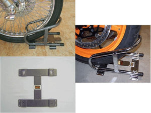 Durable Steel Motorcycle Wheel Chock for Secure Transport - full product view | AAA Trailer