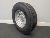 ST235/80R16 Trailer Tire and Wheel – 14 Ply (Load Range G) | 8 Lug 8 on 6.5 Revolver Steel Rim - detail view | AAA Trailer