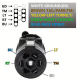 7-Way Round to 4/5 Pin Flat Trailer Adapter - Durable Nylon, Perfect for Trucks & RVs