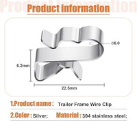 Trailer Frame Wire Clips Stainless Steel Metal Cable Clips 22.5 mm/ 0.89 Inch Solar Panel Double Wire Clamps Trailer Clamps f