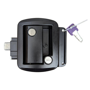 Global Link Black Aluminum RV Entry Door Lock Kit - Secure & Weatherproof Upgrade - full product view | AAA Trailer