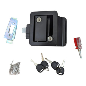 Heavy-Duty Zinc Alloy RV Paddle Door Lock with Deadbolt - full product view | AAA Trailer