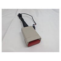 GM 84964167 Seat Belt Buckle — Red Release Button, Shale Beige Housing, Single Bolt Stalk Mount | 2022 Acadia Used OEM