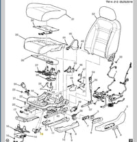 GM Driver Seat Assembly Schematic TN14-213 — Items 28-31 are the Seat Bottom Cushion Frame, Foam, Cover & Ventilation Module | GMC Acadia