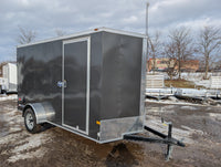American Hauler 6x12 Enclosed Cargo Trailer w Ramp Door - GRAY - Stock# 37303 - 2,700 lbs, 6x12 - close-up view | AAA Trailer