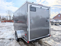 American Hauler 6x12 Enclosed Cargo Trailer w Ramp Door - GRAY - Stock# 37303 - 2,700 lbs, 6x12 - close-up view | AAA Trailer