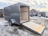 American Hauler 6x12 Enclosed Cargo Trailer w Ramp Door - GRAY - Stock# 37303 - 2,700 lbs, 6x12 - close-up view | AAA Trailer