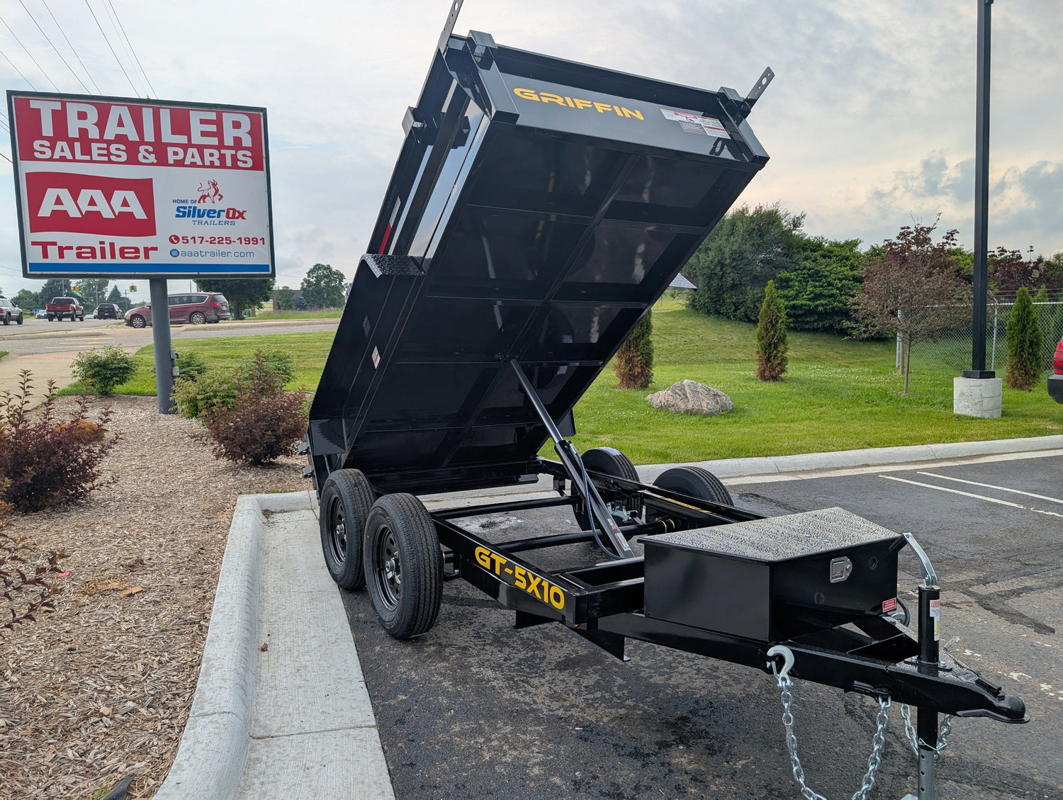 Griffin 5X10 Tandem Axle Hydraulic Dump Trailer - 7,000 lbs, 3200 PSI, 5X10 - full product view | AAA Trailer