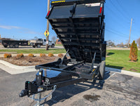 Griffin 7X14 Tandem Dump Trailer with Tarp Kit, Battery Charger, Drop Leg Jack - 7,000 lb, 3,200 PSI, 7x14 - close-up view | 