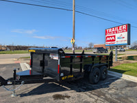 Griffin 7X14 Tandem Dump Trailer with Tarp Kit, Battery Charger, Drop Leg Jack - 7,000 lb, 3,200 PSI, 7x14 - alternate angle 