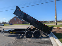 Griffin 7X14 Tandem Dump Trailer with Tarp Kit, Battery Charger, Drop Leg Jack - 7,000 lb, 3,200 PSI, 7x14 - close-up view | 