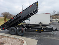 Griffin GT 7x14 Dump Trailer for Sale – 14K GVWR Hydraulic Dump w/ Low Profile Sides - 14,000 lb, 7x14 - close-up view | AAA 