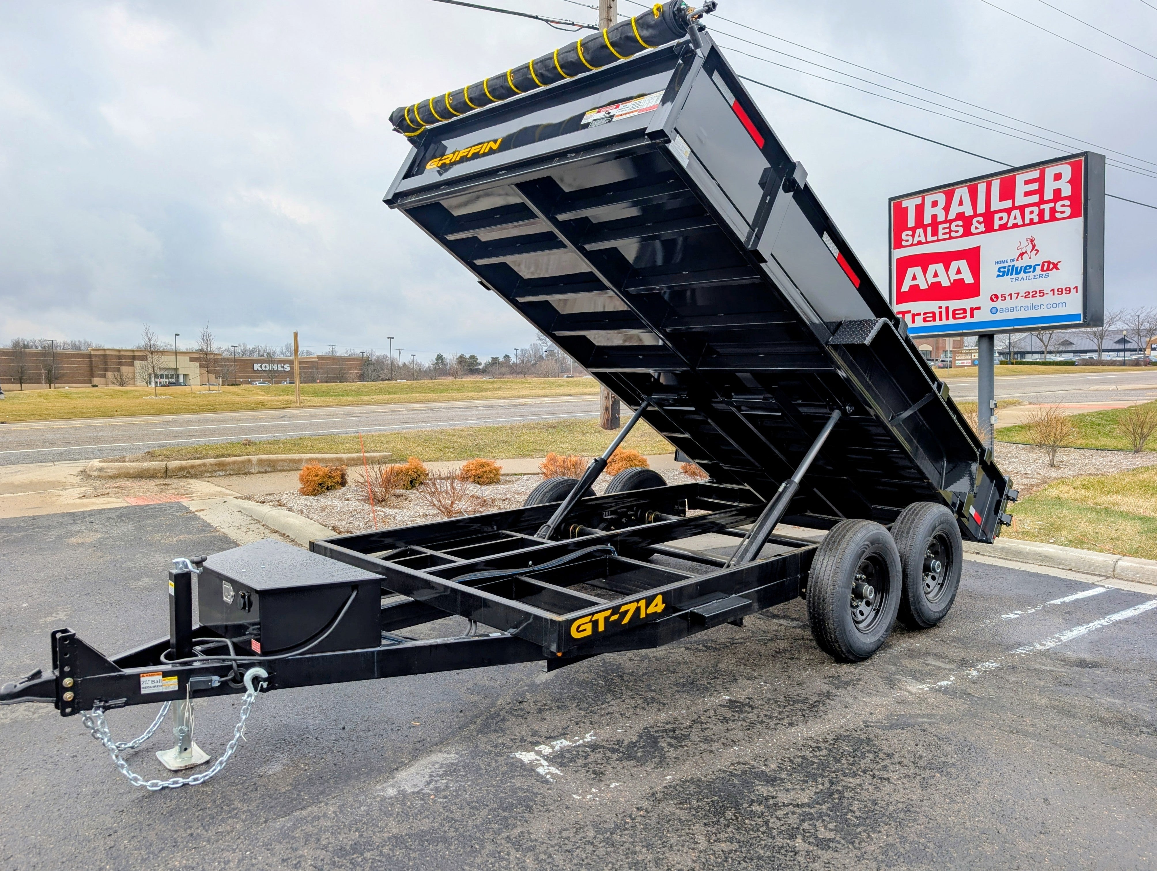 Griffin GT 7x14 Dump Trailer for Sale – 14K GVWR Hydraulic Dump w/ Low Profile Sides