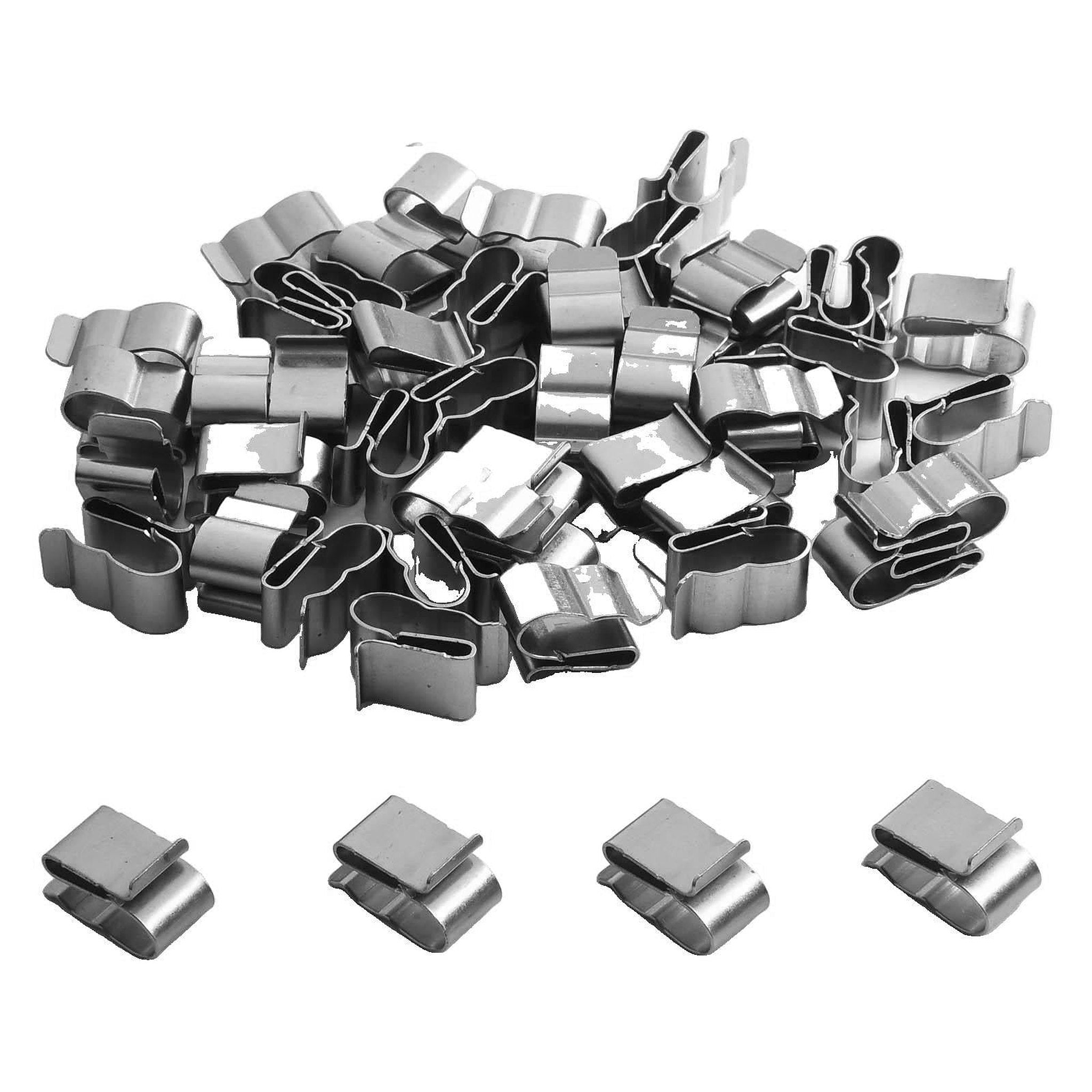 Trailer Frame Wire Clips Stainless Steel Metal Cable Clips 22.5 mm/ 0.89 Inch Solar Panel Double Wire Clamps Trailer Clamps for PV Wiring Boat Cable