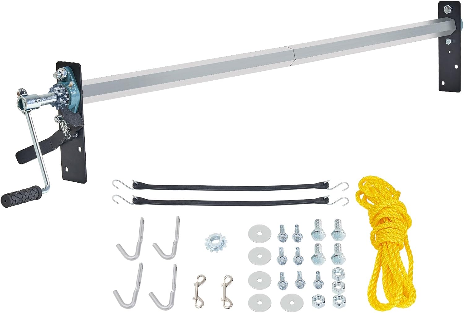 Dump Trialer Hand Crank Tarp Roller Kit, 64" to 104" Wide, Aluminum Alloy