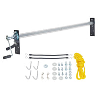Hand Crank Tarp Roller Kit, 64" to 104" Wide, Aluminum Alloy, Manual Cab Level Dump Truck Tarp Roller with 7" Sponge-Wrapped 