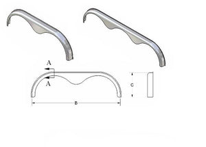 Heavy Duty Aluminum Fender Flare Skirt for Tandefm Axle Trailers - full product view | AAA Trailer