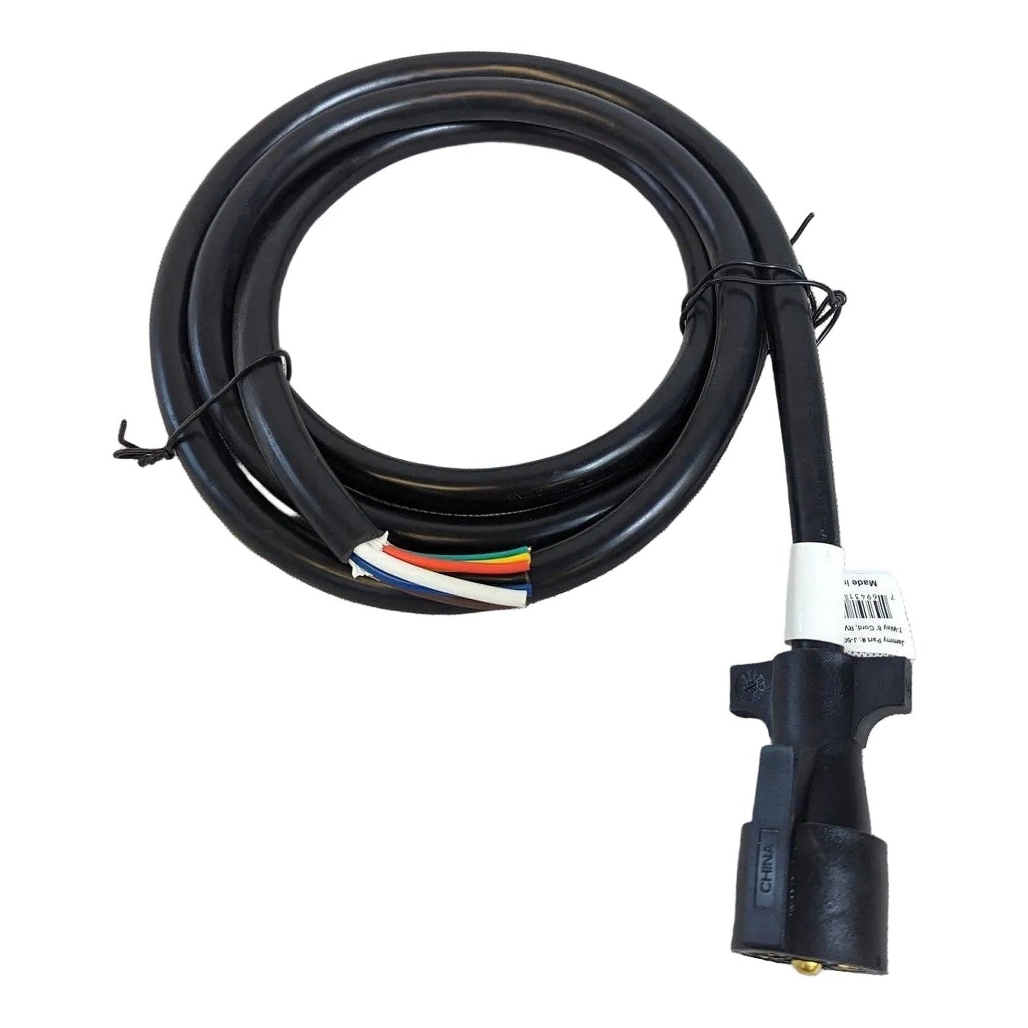 Jammy J-5087 7 Way Trailer Wiring Harness — 8 ft Cord, RV Blade Plug
