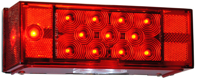 Jammy J-75L LED Trailer Tail Light | 8" Submersible Stop/Turn/Tail + License Plate | Driver Side