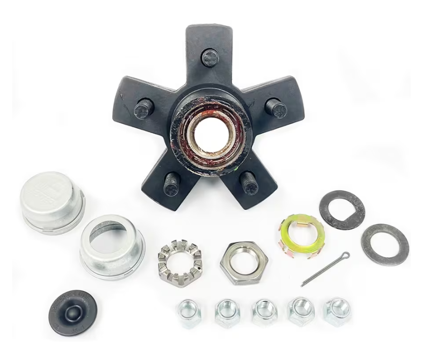 K08-259-1G Pre-Greased Trailer Hub Kit – 5 on 4.5" Bolt Pattern – Complete Idler Hub – Made in USA