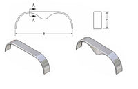 Kampco 6008-16 Tandem Trailer Fender – 9" x 72" Teardrop Style (Pickup Only) - close-up view | AAA Trailer