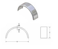 Kampco 6404-16 Single Axle Trailer Fender – 10.75" x 32" x 15.5" Steel - alternate angle | AAA Trailer