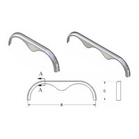 Aluminum Fender Flare Skirt Triple Axle - 108"x2 1/2 - full product view | AAA Trailer