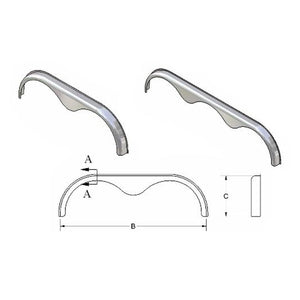 Heavy Duty Aluminum Fender Flare Skirt for Tandefm Axle Trailers - full product view | AAA Trailer