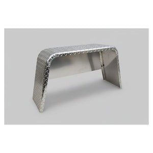 Kampco Jeep-Style Aluminum Trailer Fender — 36" x 10" Diamond Plate with Reinforced Backer Plate | FENDSAL-B | AAA Trailer