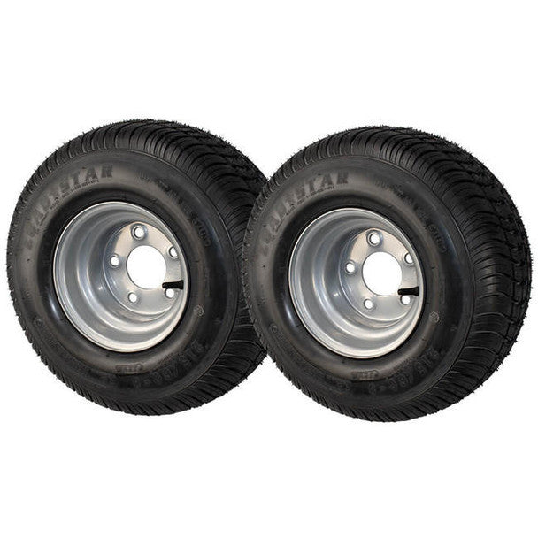 Kenda 215/60-8 Bias Trailer Tire with 8" Silver Wheel - 5 on 4.5 - Load Range C