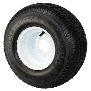 Kenda 215/60-8 Bias Trailer Tire with 8" White Wheel - 4 on 4 - Load Range C - full product view | AAA Trailer