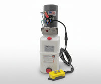 KTI DC26-S / DC-45598 12V Single Acting Hydraulic Power Unit for Dump Trailer – reservoir and pump assembly, power up, gravity down, 3200 PSI, 4 or 6 quart poly reservoir | AAA Trailer