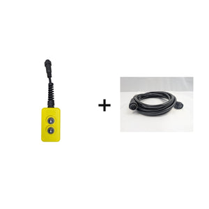 KTI 395-55 2-button dump trailer remote and 74-06 15' extension cord control kit | AAA Trailer