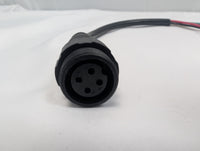 KTI 74-04 Pigtail Connector for Single-Action Dump Trailer Hydraulic Pumps - 4-pin waterproof female connector closeup | AAA Trailer