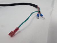 KTI 74-04 Pigtail Connector for Single-Action Dump Trailer Hydraulic Pumps - wire terminals detail with two ring terminals and quick-disconnect spade | AAA Trailer