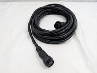 KTI 74-07 25 ft Extension Cord - Hydraulic Pump Controller Cable for Dump Trailers - coiled cable full view with both connectors | AAA Trailer