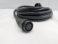 KTI 74-07 25 ft Extension Cord - Hydraulic Pump Controller Cable for Dump Trailers - female 4-pin threaded connector closeup | AAA Trailer