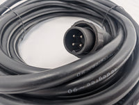 KTI 74-07 25 ft Extension Cord - Hydraulic Pump Controller Cable for Dump Trailers - male 4-pin connector closeup | AAA Trailer